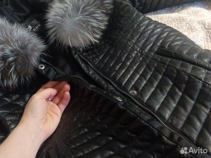 Продам кожаную куртку с мехом