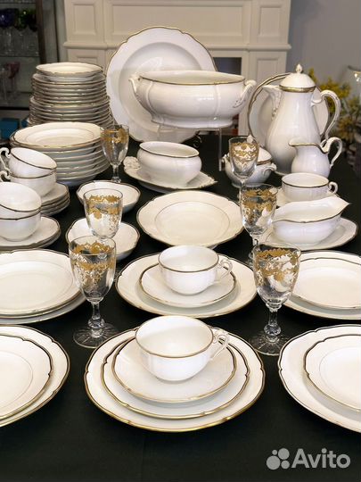 Антикварный чайно - столовый сервиз kpmberlin