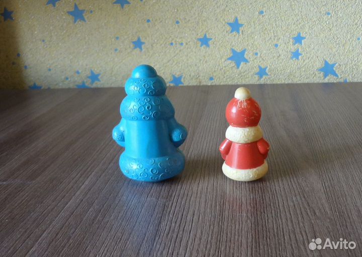Дед мороз И снегурочка. фигурки СССР. 6 см. колкий