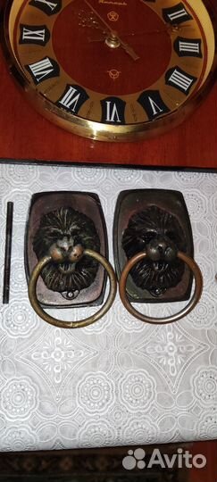 Ручки с головой льва Диск Часы Янтарь Цена за все