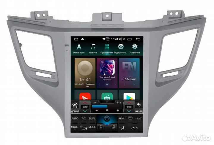 Штатная магнитола для Хендай Туксон 3 (тесла)