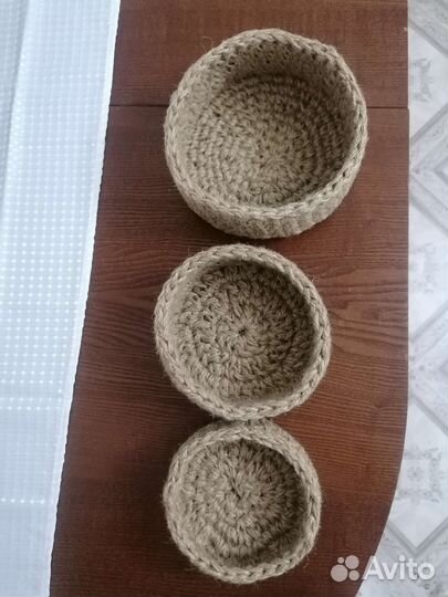 Набор корзиночек, 12,14,16 см в диаметре