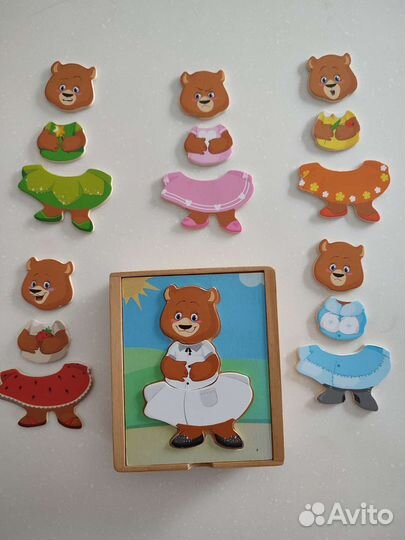 Деревянные пазлы вкладыши