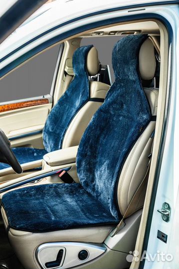 Накидки на сиденья искусственный мех серый, на