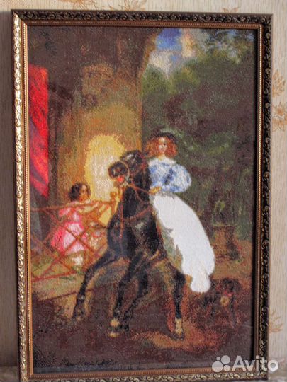 Картина из бисера ручной работы 66х45 см