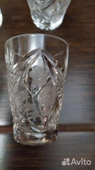 Хрусталь стопки, штоф, стаканы, графин