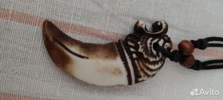 Подвеска Клык, Коготь волка, оберег, амулет