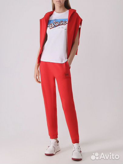 Футболка хлопковая с принтом boss