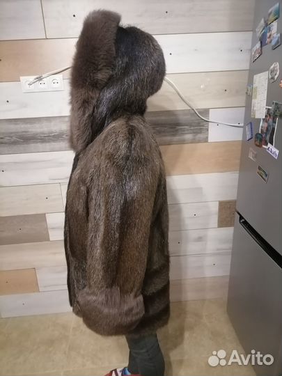 Шуба нутрия с капюшоном