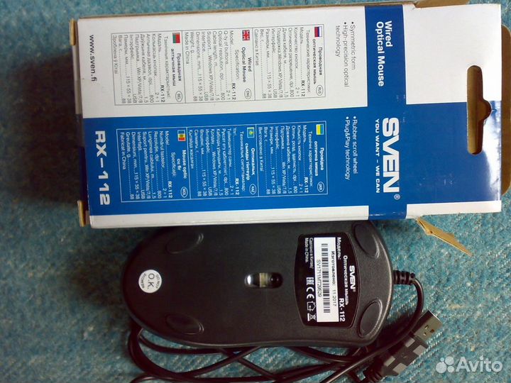 Мышь оптич. Swen, 800 DPI,USB,нов.,торг