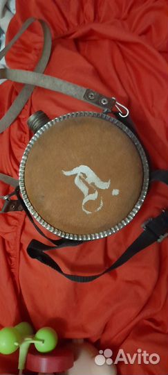 Фляжка-барабан походная на ремне