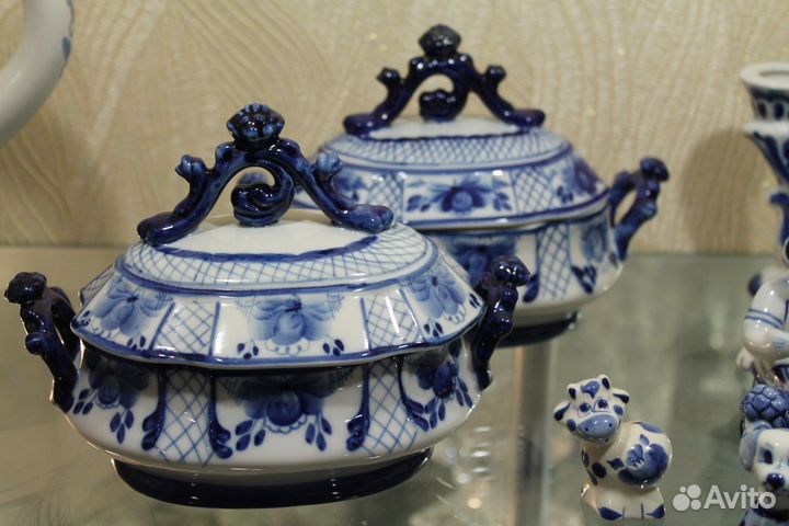 Фарфоровая посуда гжель винтаж