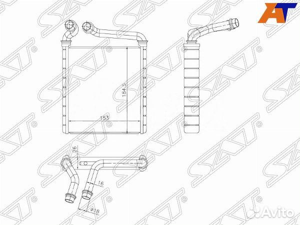 Радиатор отопителя салона skoda, volkswagen, DEM-3