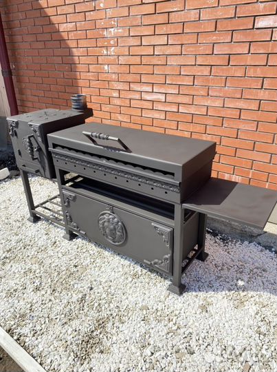 Мангал с печкой для казана ящик