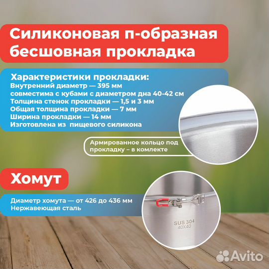 Увеличитель куба sus 304 40x40 на 50л