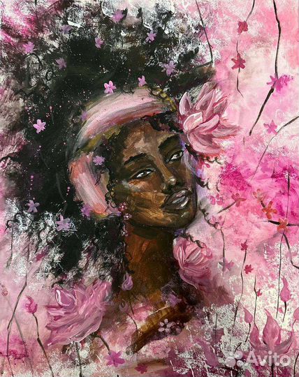 Картина акрил девушка