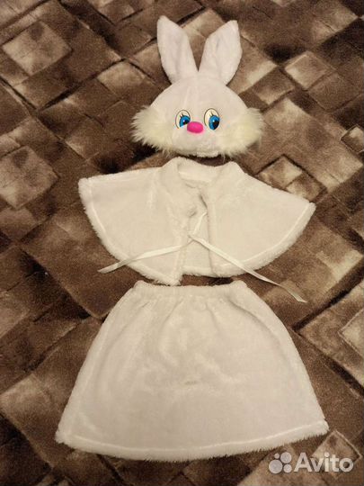 Новогодний костюм зайчика на девочку. Прокат