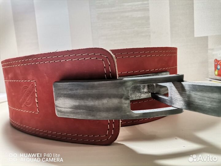 Ремень с карабином из натуральной кожи powermens