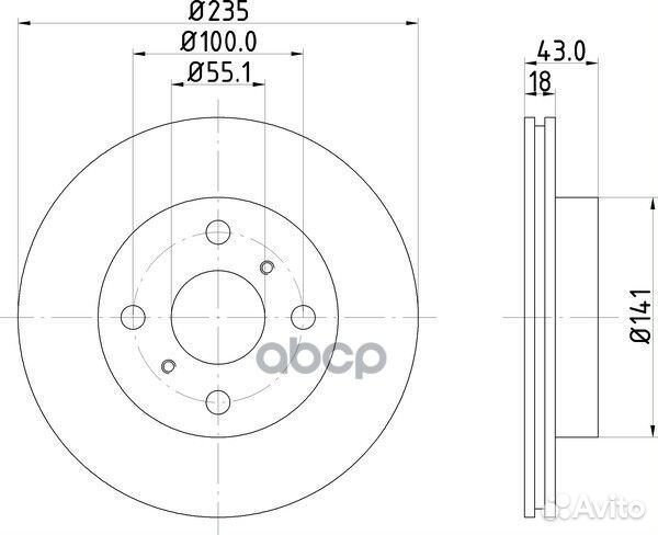 Диск тормозной перед ND1041K nisshinbo