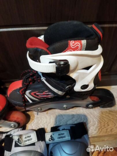 Роликовые коньки детские с защитой