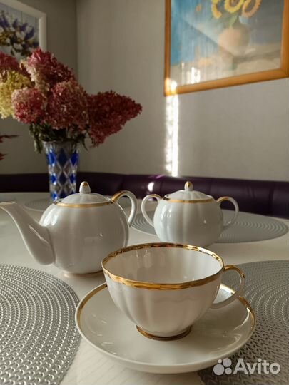 Чайный фарфоровый сервиз Дулево. Винтаж
