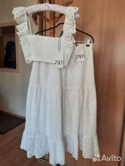 Топ + юбка летние р.S zara. Новые