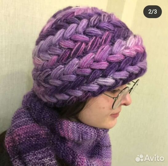 Шапка, бактус, снуд, шарф, комплекты, ручная работ