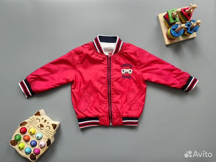 Новая ветровка детская красная для мальчика 74-80