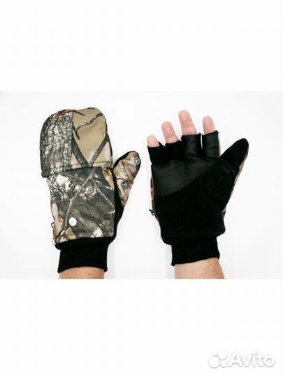 Перчатки-рукавицы с откидными пальцами на магните