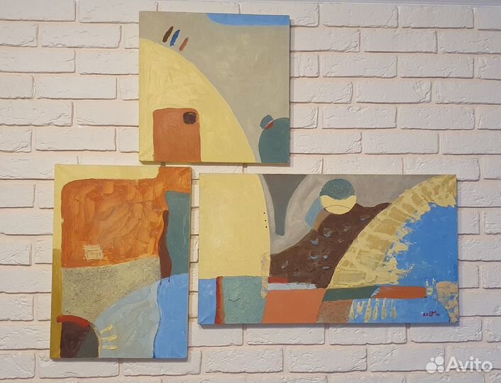 Картина модульная. Масло на холсте. Авторская