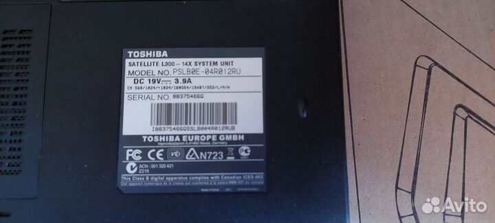 Ноутбук Toshiba Satellite L300-14X