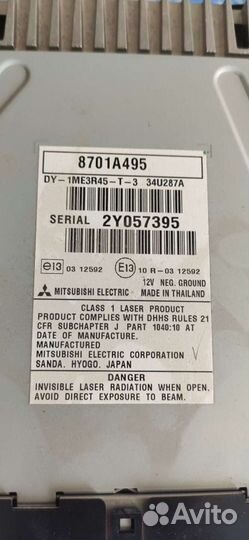 Штатная магнитола на mitsubishi outlander 3 2013г