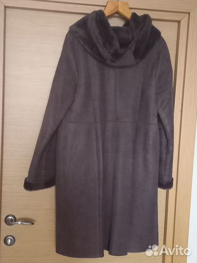 Дубленка женская 46 48 с капюшоном