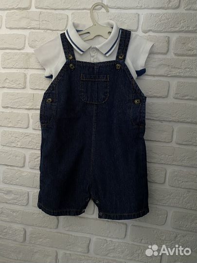 Джинсовый комбинезон 68 74