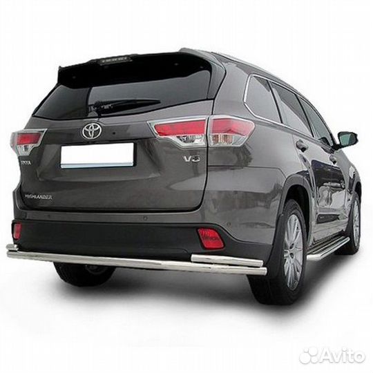 Защита заднего бампера Toyota highlander (2014)