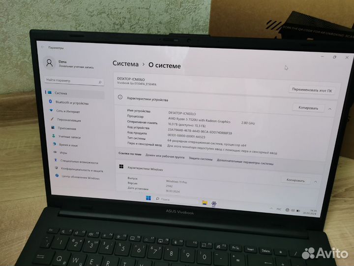 Ноутбук asus vivobook 15 oled
