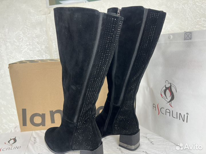 Сапоги женские зимние 41 ascalini кожа мех