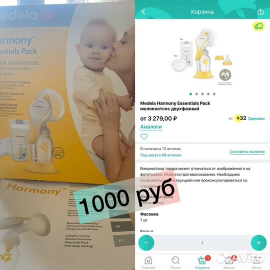 Молокоотсос medela ручной
