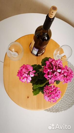 Винный столик из дерева, подставка для бокалов