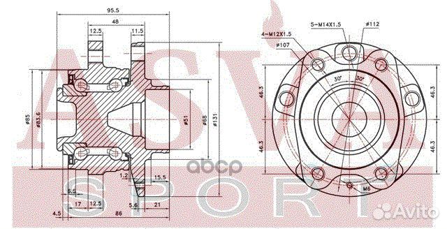 Ступица задняя с магнитным кольцом абс adwh-A6MR