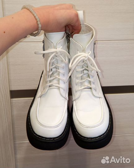 Ботинки Натуральная Кожа Высокие Зимние Italian