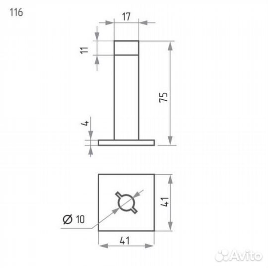 Ограничитель дверной nora-M 116 старая бронза