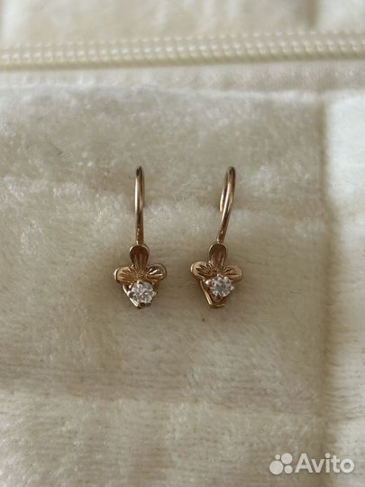 Серьги детские золотые