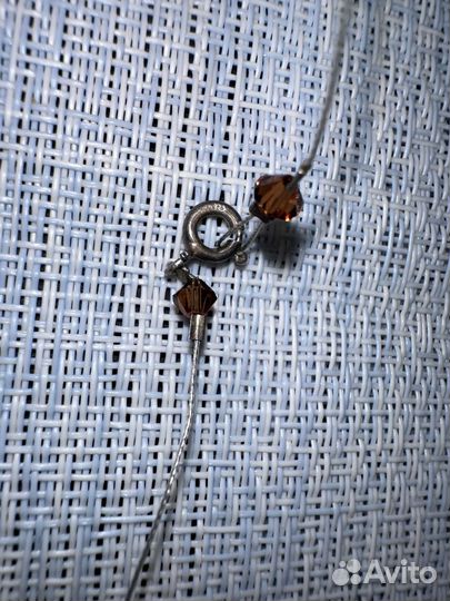 Колье на леске камни застежка серебро 925 винтаж