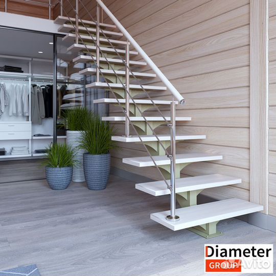 Стильная лестница на монокосоуре