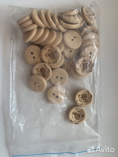 Деревянные пуговицы для рукоделия