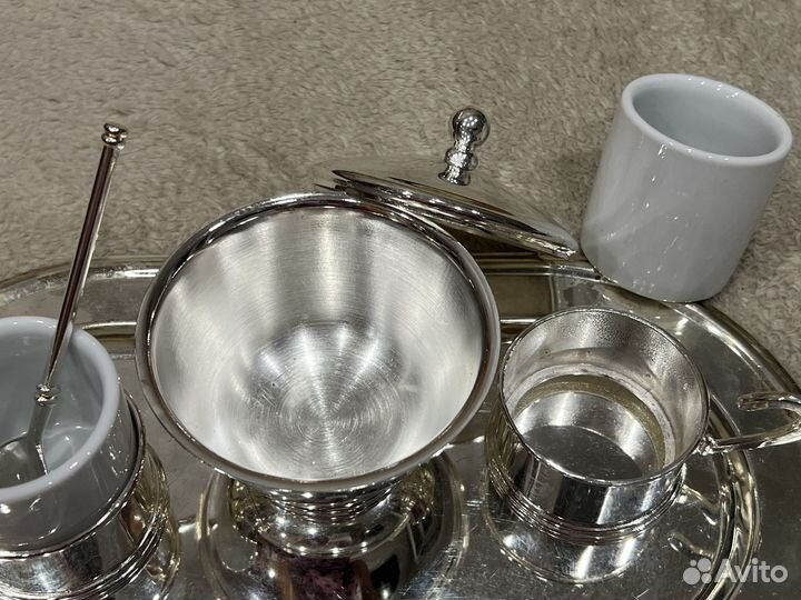 Кофейный набор ГДР посеребрение