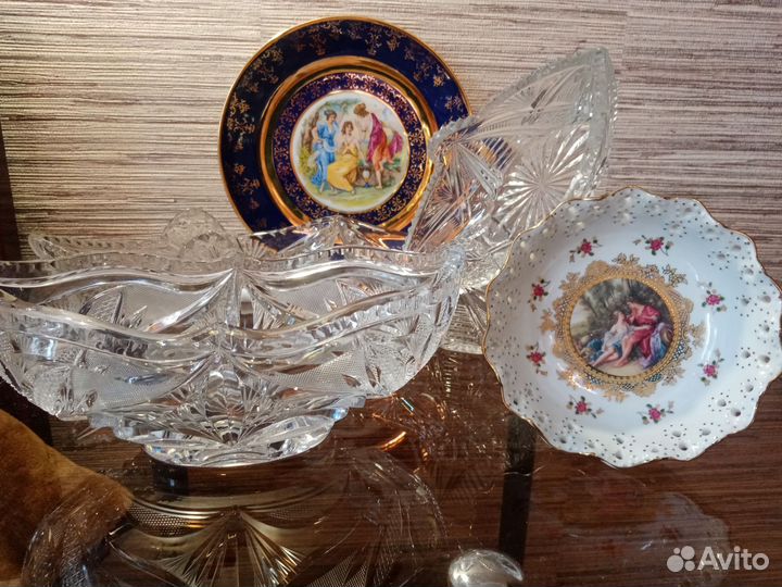 Тарелка Кобальт, конфетница Лефард, ладья Богемия