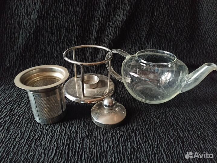 Винтаж чайник жаропрочное стекло с подогревом