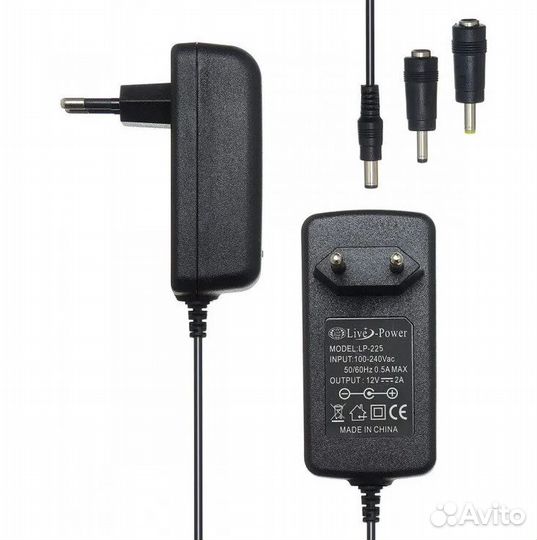 Адаптер Live Power LP-225 (12v/2A) DC 5.5мм.+2пере